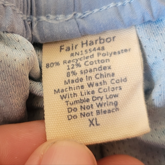 Fair Harbor Light Blue Coral Pattern Swim Trunks - Picture 4 of 4